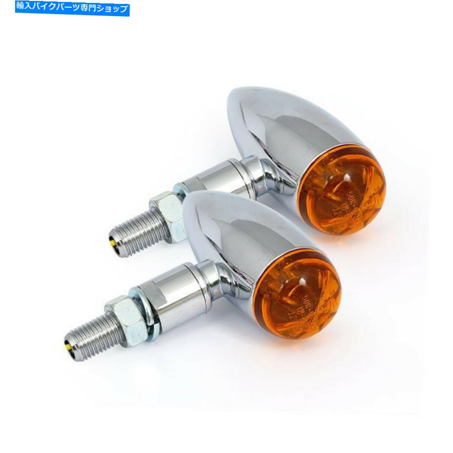 クロームパーツ e認定のハーレーダビッドソンのためのLED、インジケータマイクロ弾オレンジクローム Indicator Micro Bullet Orange Chrome, LED for Harley Davidson With E-Certified【並行輸入品】