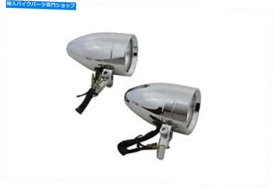 クロームパーツ Harley Davidson for Harley DavidsonがV-TwinによるChrome Torpedoマーカーランプ Chrome Torpedo Marker Lamp Set with Clear Lens for Harley Davidson by V-Twin【並行輸入品】