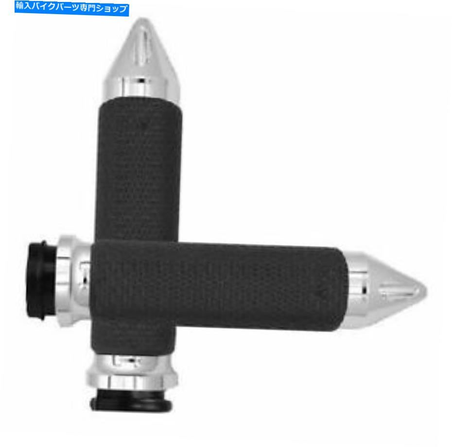 クロームパーツ ワイヤーによるスロットル用エイボンスパイクメモリフォームグリップ＃MF-63-CH-FLY-SP Avon Spike Memory Foam Grips for Throttle By Wire Small Chrome #MF-63-CH-FLY-SP【並行輸入品】