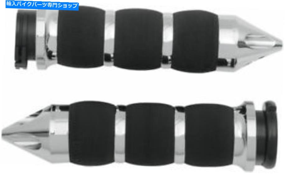 クロームパーツ H-Dオートバイ用エイボンエアクッショングリップW /ケーブルスロットル（スパイククローム） AVON Air Cushion Grips for H-D Motorcycles w/Cable Throttle (SPIKE Chrome)【並行輸入品】