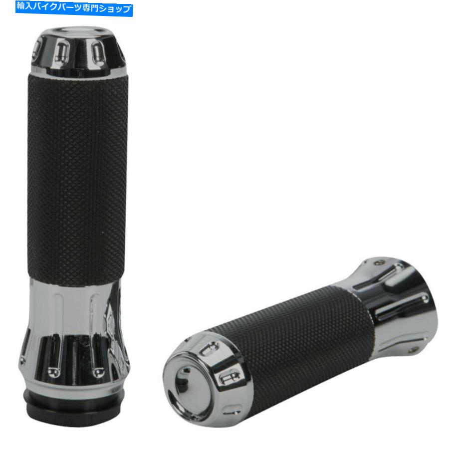 クロームパーツ HardDrive - 354120 - ケーブルスロットル毒カスタムグリップ、生カット - クロム HardDrive - 354120 - Cable Throttle Venom Custom Grips, Raw Cut - Chrome【並行輸入品】