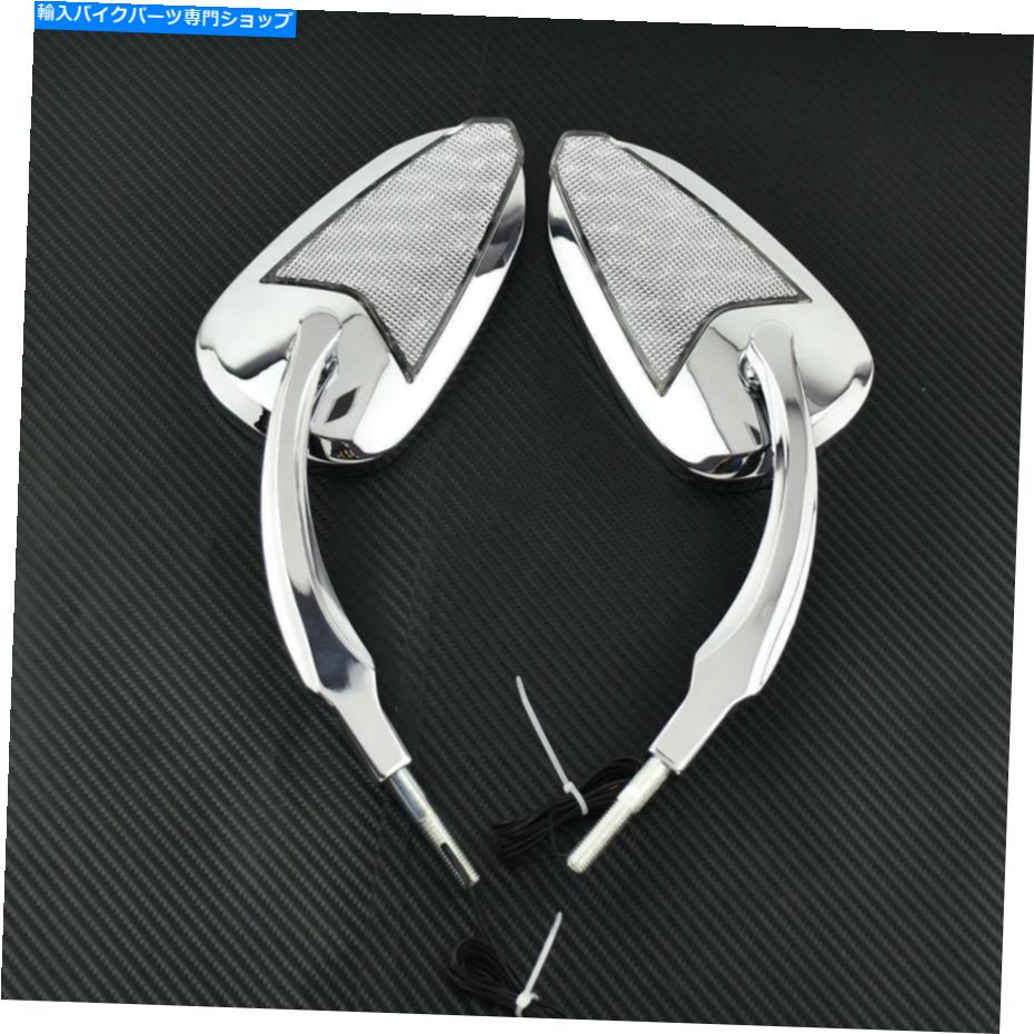 クロームパーツ ハーレーダビッドソンのためのターンシグナルのアルミニウムとオートバイクロームLEDミラー Motorcycle Chrome LED Mirrors with Turn Signals Aluminum For Harley Davidson US【並行輸入品】
