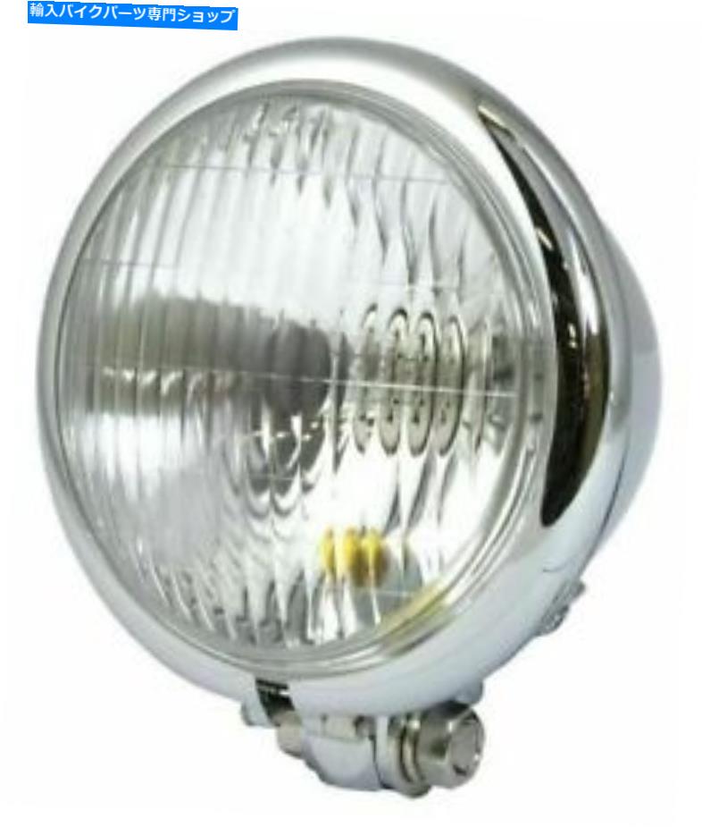 クロームパーツ オートバイベイツヘッドライト5 3/4インチクロームボトムマウントユーロスペシャル Motorcycle Bates Headlight 5 3/4 Inch Chrome Bottom Mount Euro Special【並行輸入品】