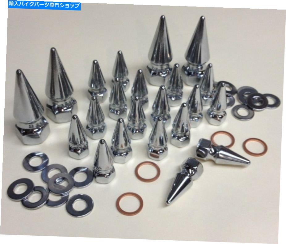 クロームパーツ ハーレーシャベルヘッドロッカーボックスバルブカバークロームスパイクナッツチョッパーボバーパイク Harley Shovelhead rocker box valve cover CHROME SPIKE nuts chopper bobber pike【並行輸入品】