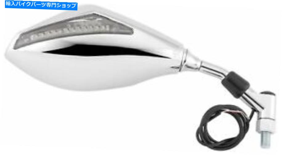 クロームパーツ LED回転信号クロムが付いているBikemaster JY127 LED CHRミラーセット BikeMaster JY127 LED CHR Mirror Set with LED Turn Signals Chrome【並行輸入品】