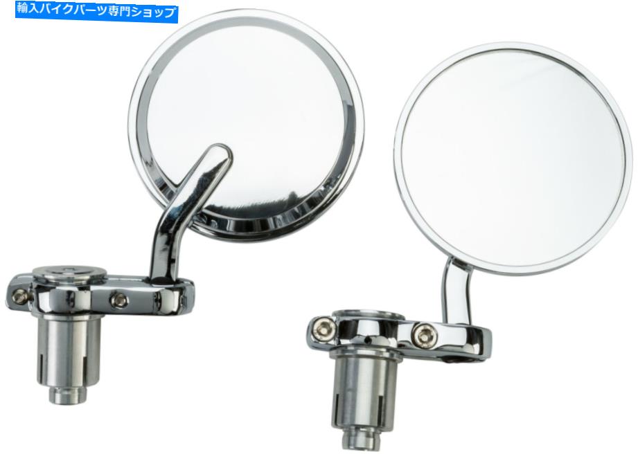 クロームパーツ クロムカフェスタイルバーエンドミラー左右セットハーリー遺産クラシック2018-20 Chrome Cafe Style Bar End Mirrors Left Right Set Harley Heritage Classic 2018-20【並行輸入品】