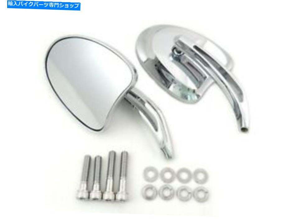 クロームパーツ V-Twin 34-1958 Chrome Mini Tapered Mirrorsショートスロットステムハーレーメトリック'65 + V-Twin 34-1958 Chrome Mini Tapered Mirrors Short Slotted Stem Harley Metric '65+【並行輸入品】