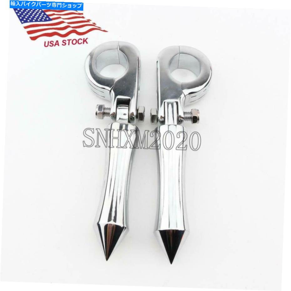 クロームパーツ Harley Street Glide Road Kingアメリカ合衆国のスパイククラッシュバーフットペグ Chrome 1-1/4" Spike Crash Bar Foot Pegs For Harley Street Glide Road King USA【並行輸入品】｜Us Custom Parts Shop USDM