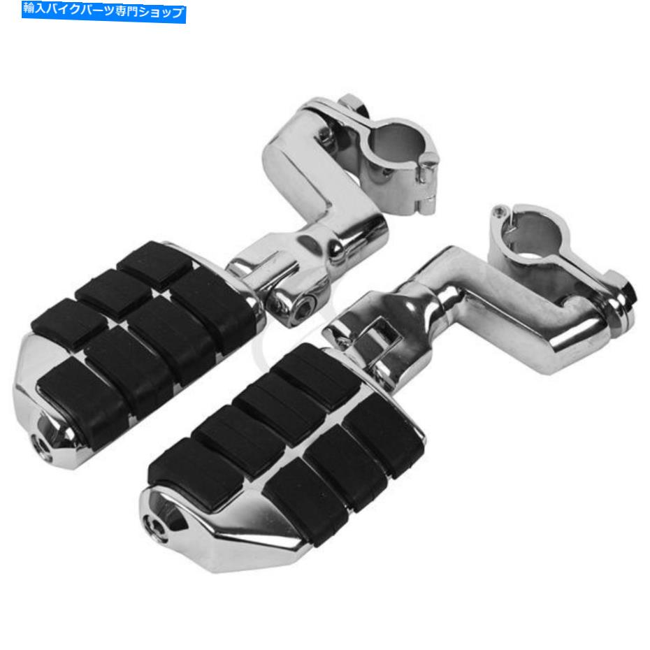 クロームパーツ クロムフロントフットペグ左右フットレストフィットホンダヤマハ22-35mmユニバーサル Chrome Front FootPeg Left&Right Footrest Fit For Honda Yamaha 22-35mm Universal【並行輸入品】