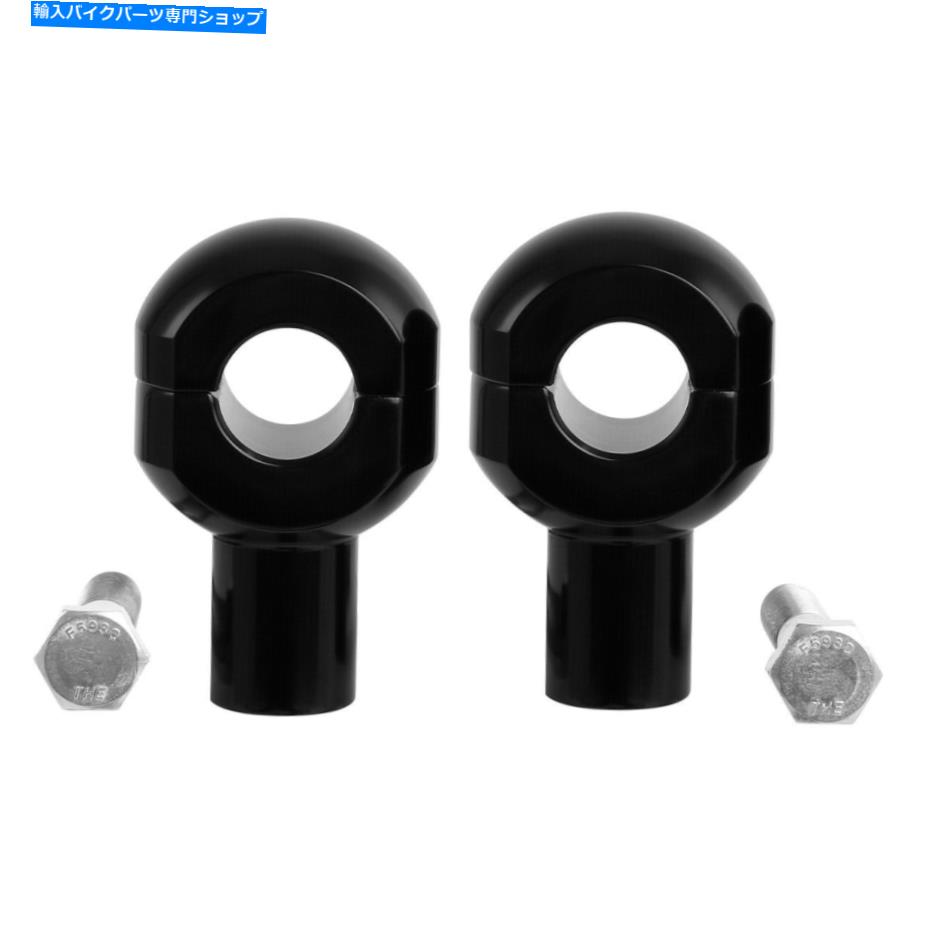 クロームパーツ ブラック/クローム1 ''ハンドルバーライザークランプフィットハーレーダイナソフトスタースタースター Black/Chrome 1'' Handlebar Risers Clamp Fit For Harley Dyna Softail Sportster【並行輸入品】