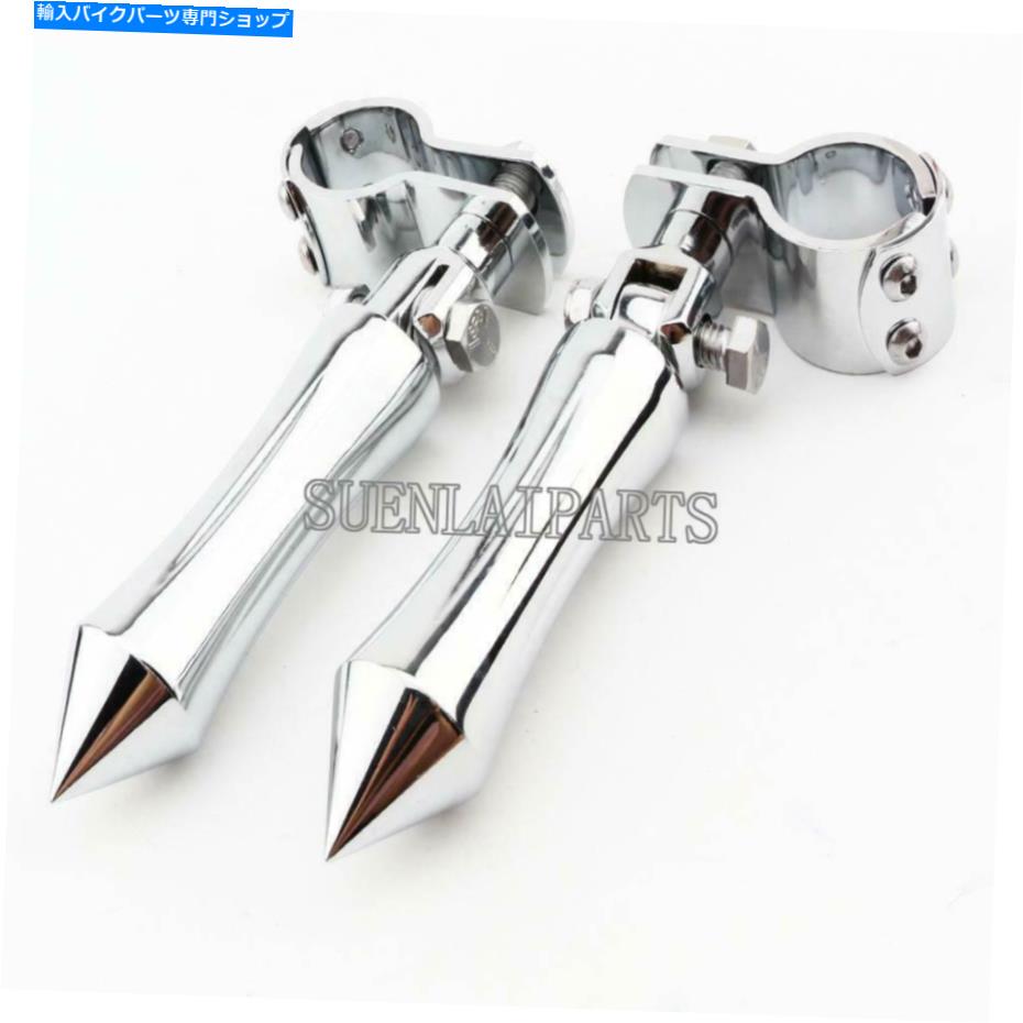 クロームパーツ Harley Davidson Touring for Harley Davidson Touring用クローム1「1-1 / 4」スパイクハイウェイフットペグマウント Chrome 1\