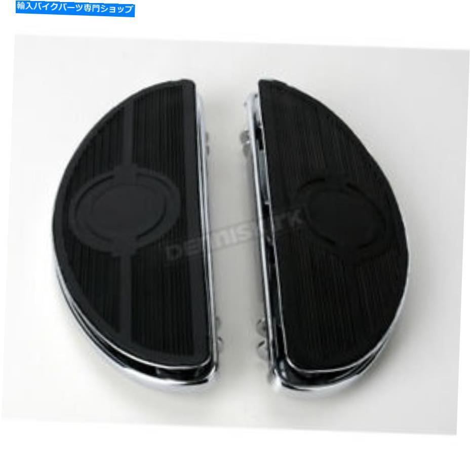 クロームパーツ Drag Specialties ChromeハーフムーンフロアボードW /振動インサート - 1621-0160 Drag Specialties Chrome Half-Moon Floorboards w/Vibration Inserts - 1621-0160【並行輸入品】