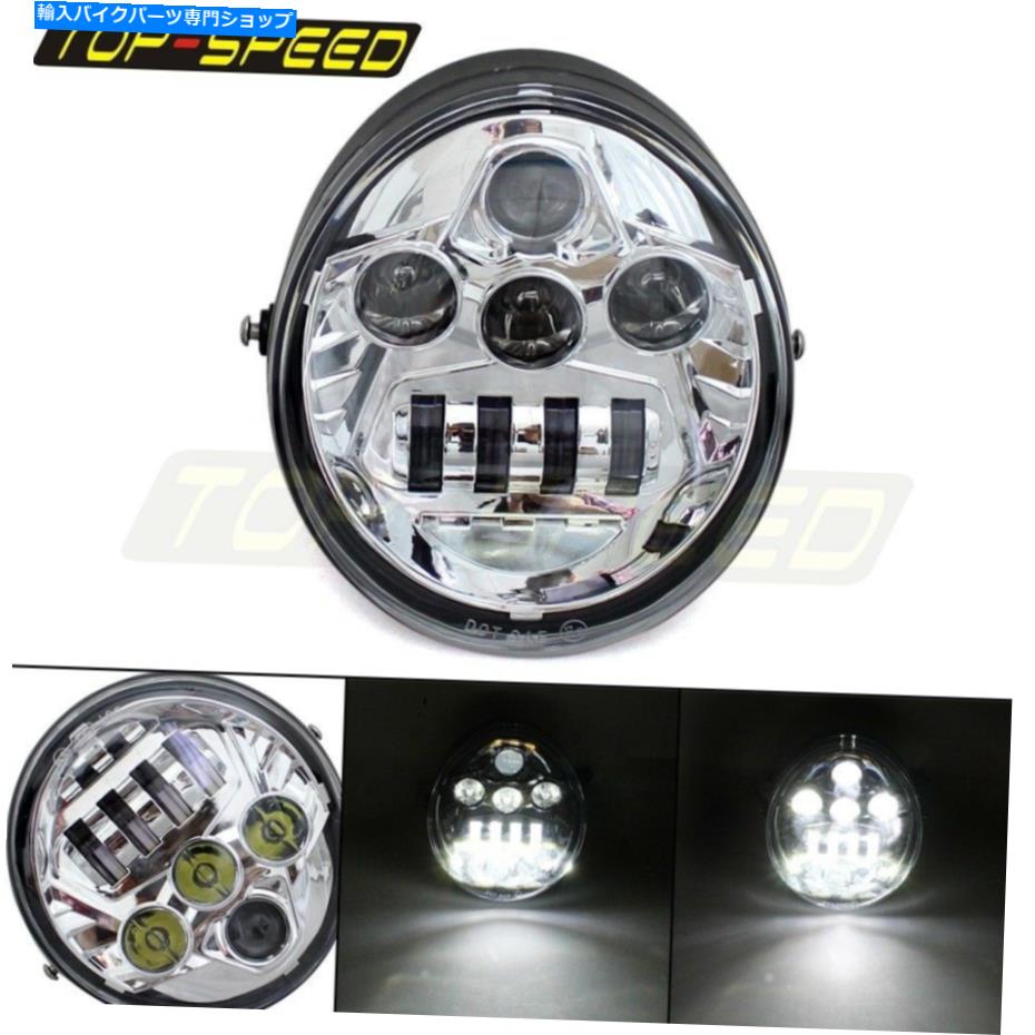 クロームパーツ Harley Street Rod Vrod VRSC VRSCAのための前部LEDヘッドライトヘッドランププロジェクター Front LED Headlight Head Lamp Projector For Harley Street Rod VROD VRSC VRSCA【並行輸入品】