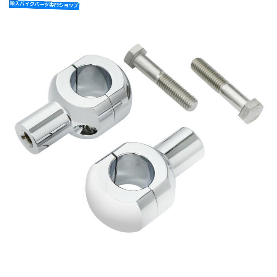 クロームパーツ 1 1/4 '' 32mmハンドルバーバーライザーはハーレーロードキングソフトボーイクロムのためにフィット 1 1/4'' 32mm Handlebar Bar Risers Fit For Harley Road King Softail Fatboy Chrome【並行輸入品】