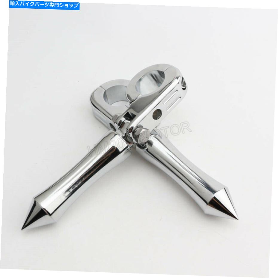 クロームパーツ 1.25 '' 32mm高速道路クロームスパイクフットペグクランプのためのギガスクランプ 1.25'' 32mm Highway Chrome Spike Foot Pegs Clamps for Harley Davidson Touring【並行輸入品】
