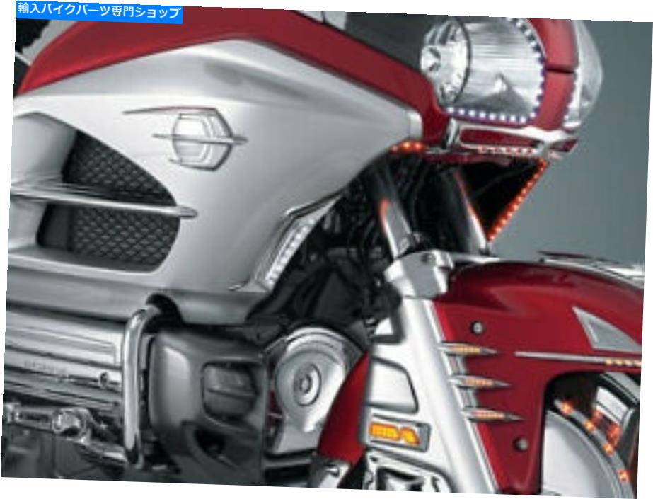 クロームパーツ クレキイン - 3903 - 白い走行灯、クロムのフェアリング摂取スクープ Kuryakyn - 3903 - Fairing Intake Scoops with White Running Lights, Chrome【並行輸入品】