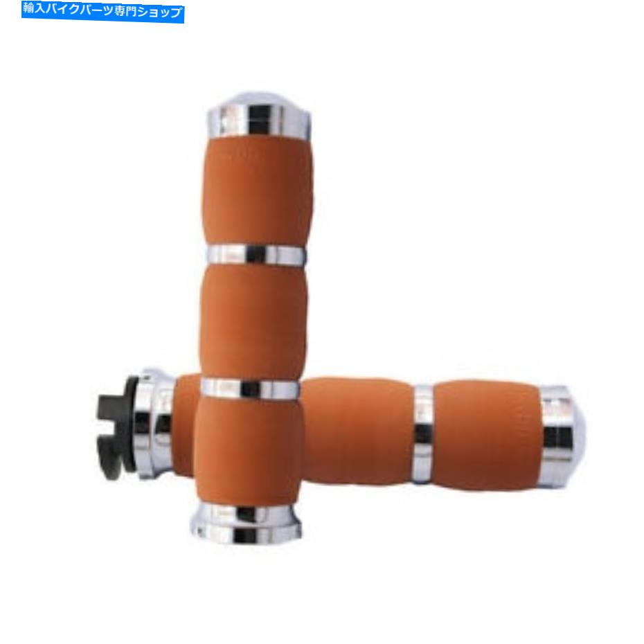 クロームパーツ エイボンエアクッショングリップ、クロム/ベージュ、インドスカウト15-19 Avon Air Cushioned Grips, Chrome/Beige, For Indian Scout 15-19【並行輸入品】