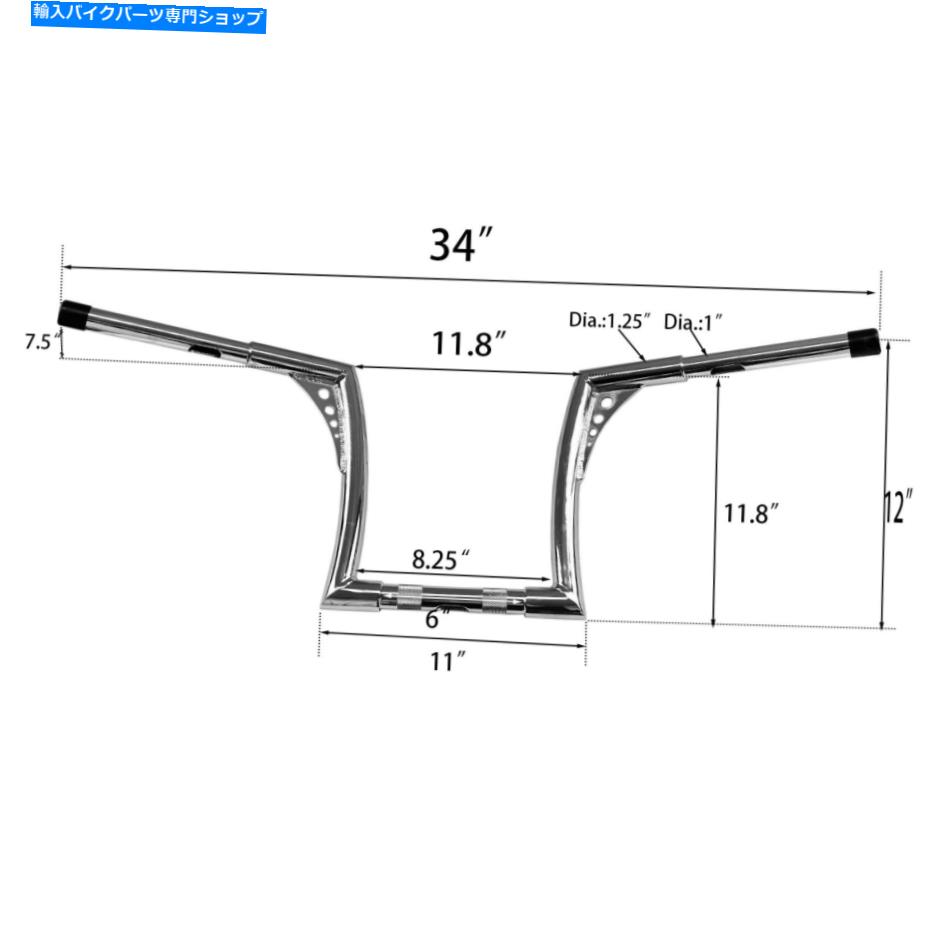 クロームパーツ Harley Suspail Sportster XL 883用設備12インチライン1.25インテグマイダイン・ドルマン・ノーズ・オブザイト - オリジナルのタイトルを表示 Harley Softail Sportster XL 883 用 12 インチライズ 1.25 インチエイプハンドルバーハンガー- sho【並行輸入品】