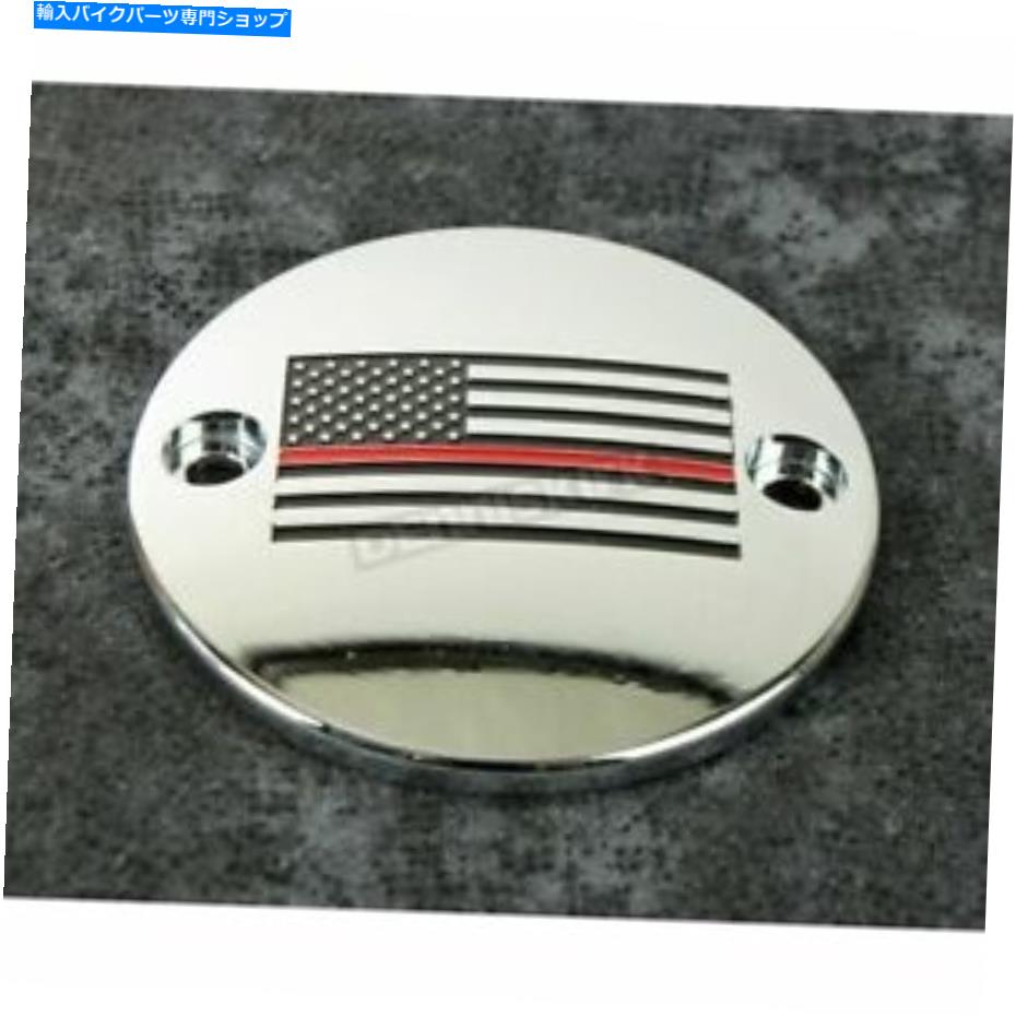クロームパーツ カスタム彫刻LTD。クロムレッドラインアメリカンフラッグタイミングカバー - FF12-63 Custom Engraving LTD. Chrome Red Line American Flag Timing Cover - FF12-63【並行輸入品】 33,353円