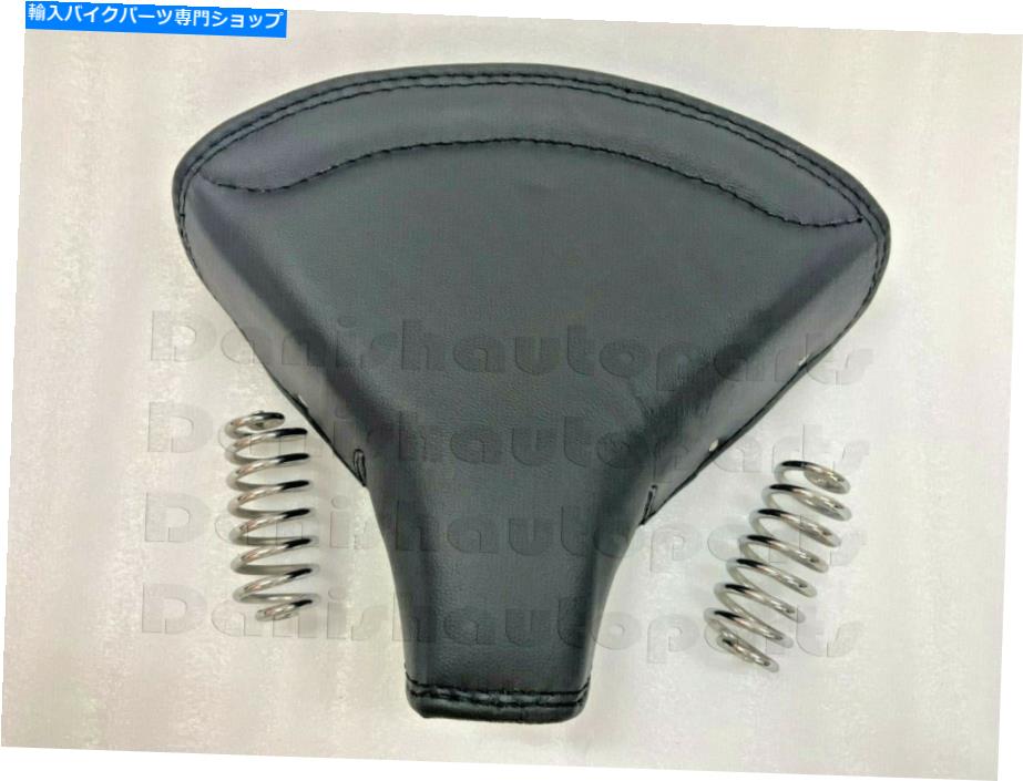 クロームパーツ クロムスプリングスが付いているロイヤルエンフィールドブラックレザーフロントソロシート ROYAL ENFIELD BLACK LEATHER FRONT SOLO SEAT WITH CHROME SPRINGS COMPLETE【並行輸入品】