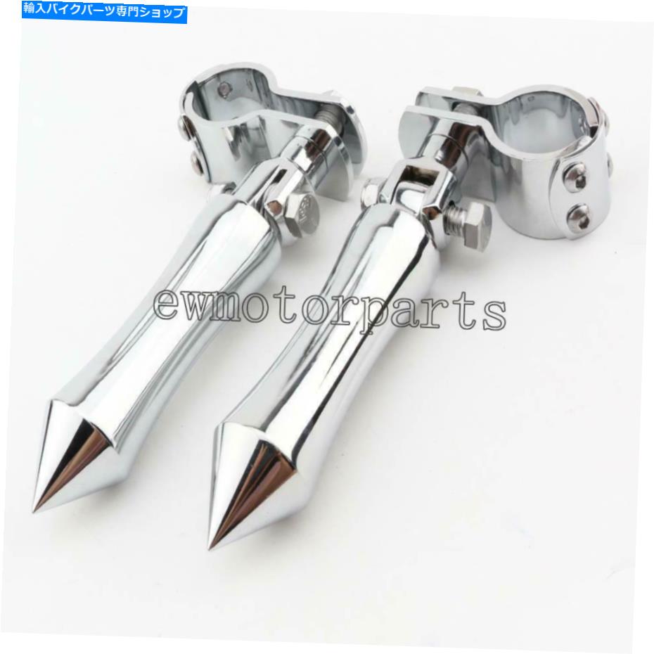クロームパーツ Honda Rebel 250 Shadow Aero Spirit 750のためのChrome Highwayスパイクフットペグマウント Chrome Highway Spike Foot Pegs Mount for Honda Rebel 250 Shadow Aero Spirit 750【並行輸入品】