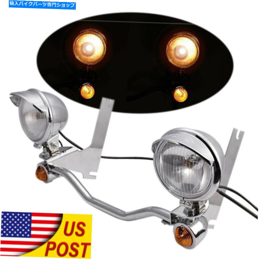 クロームパーツ ヘッドライト通過スポットライトアセンブリスポットフォグライトバーターンシグナルブラケットキット Headlight Passing Spotlight Assembly Spot Fog Light Bar Turn Signals Bracket Kit【並行輸入品】 32,476円
