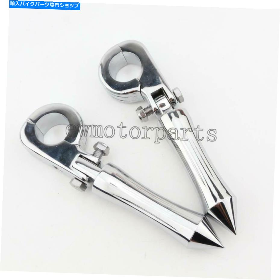 クロームパーツ Harley-Davidson Dyna Sportster SoftailのためのChrome Highwayスパイクフットペグクランプ Chrome Highway Spike Foot Pegs Clamps for Harley-Davidson Dyna Sportster Softail【並行輸入品】