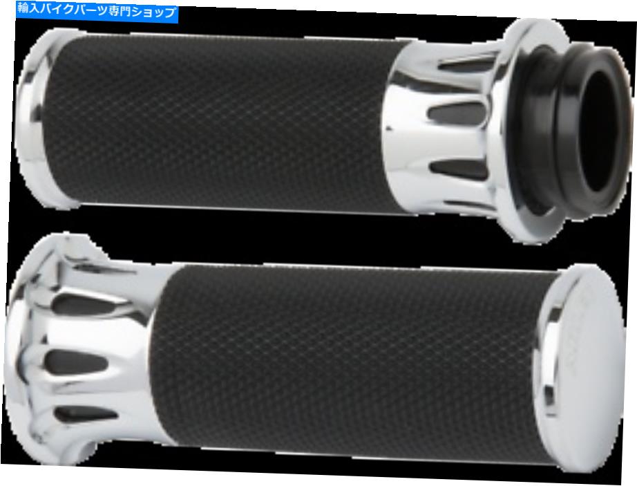 クロームパーツ Arlen Ness 07-316ケーブルスタイルのフュージョンシリーズグリップクロムディープカット Arlen Ness 07-316 Cable Style Fusion Series Grips Chrome Deep Cut【並行輸入品】