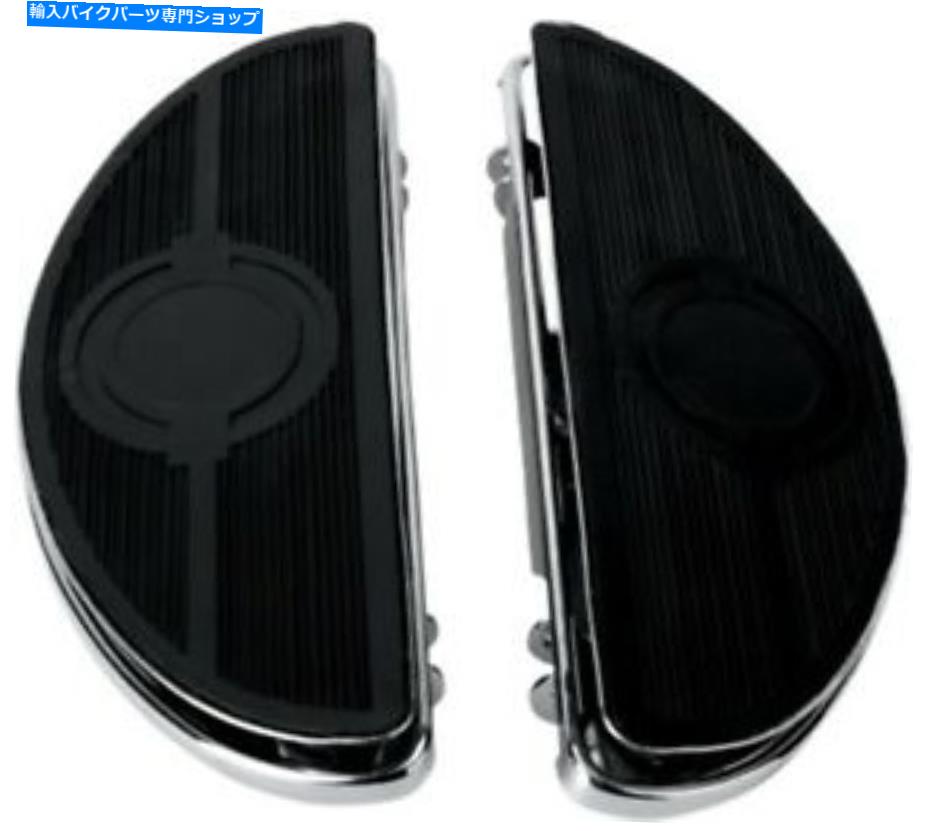 クロームパーツ ハーレーダビッドソンハーフムーンフロアボードW /振動インサート - クロム Harley Davidson Half-Moon Floorboards w/Vibration Inserts - Chrome【並行輸入品】