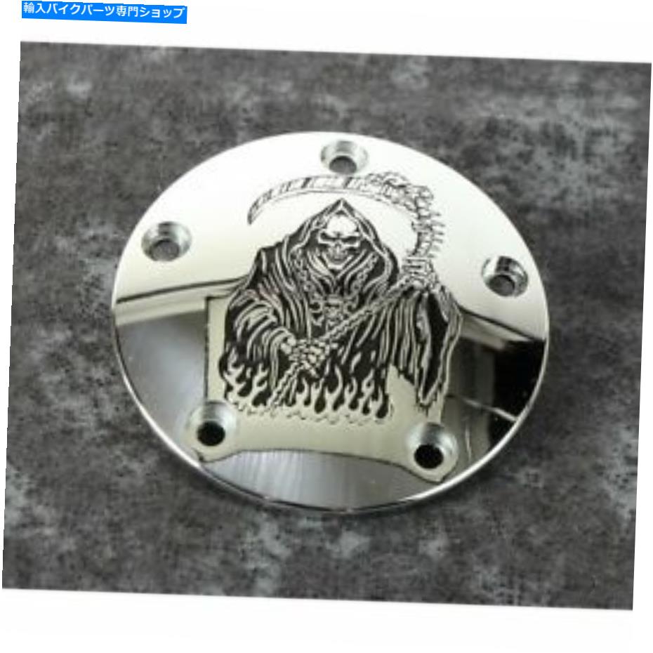 クロームパーツ カスタム彫刻LTD。クロムグリップリーパータイミングカバー - SKUL18-04 Custom Engraving LTD. Chrome Grip Reaper Timing Cover - SKUL18-04【並行輸入品】