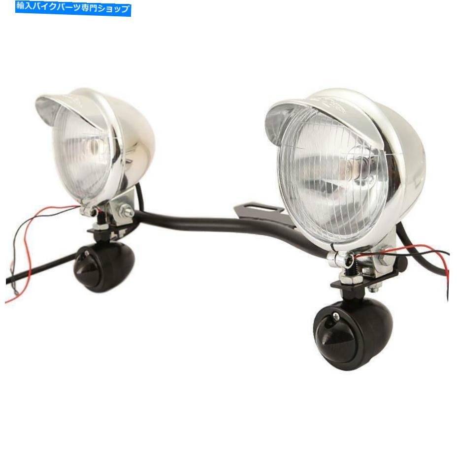 クロームパーツ フルセットクローム通過スポットフォグランプ+ブラックターンシグナルライト+バーキット Full Set Chrome Passing Spot Fog Lights + Black Turn Signals Lights + Bar Kit【並行輸入品】