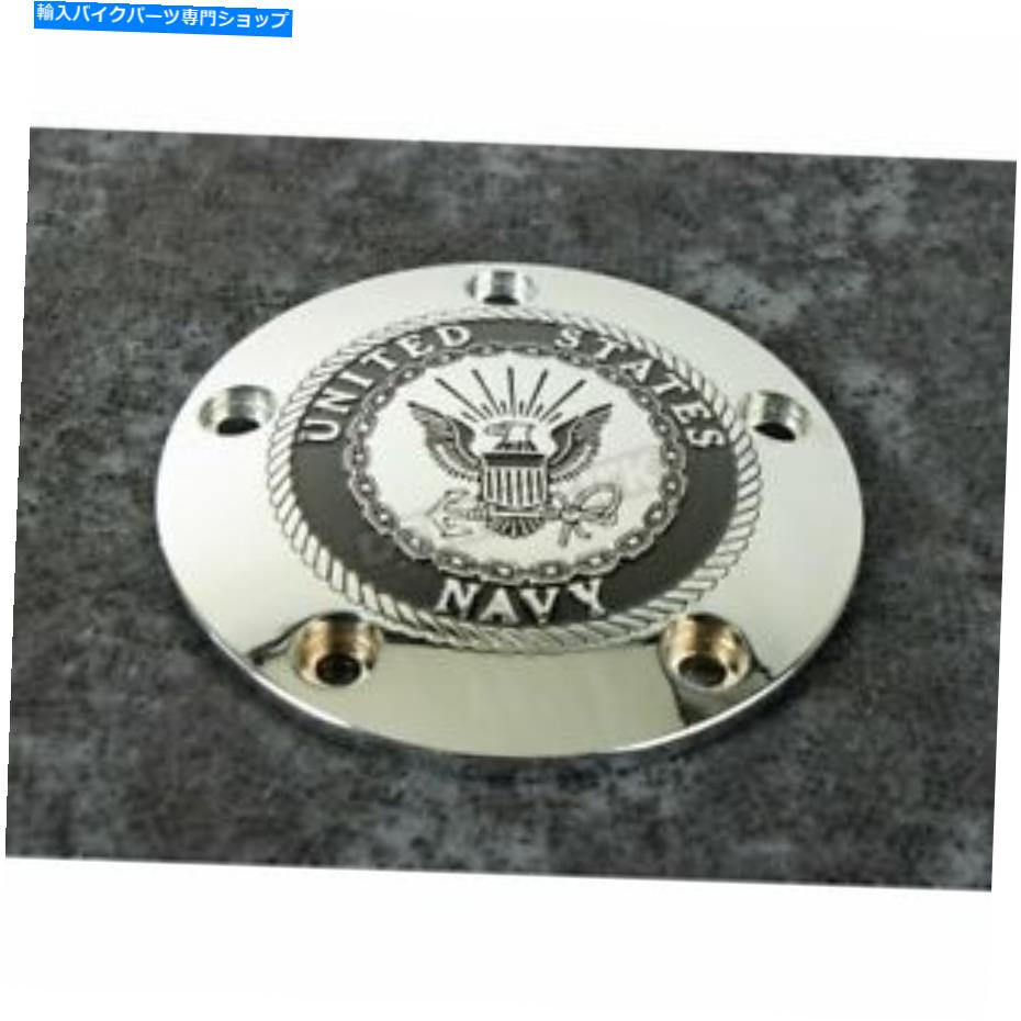 クロームパーツ カスタム彫刻LTD。クロームネイビータイミングカバー - NAV15-04 Custom Engraving LTD. Chrome Navy Timing Cover - NAV15-04【並行輸入品】