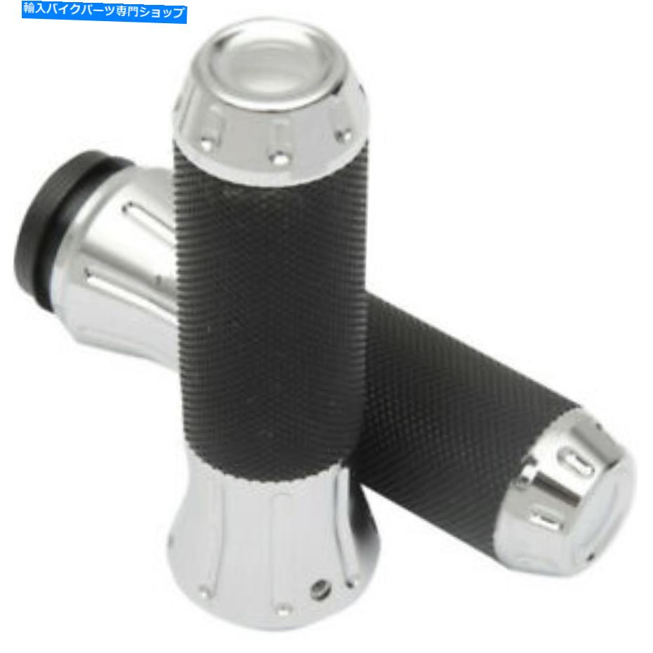 クロームパーツ ドラッグスペシャリティカスタムクロームグリップは2008-2017ハーリースロットルバイワイヤー Drag Specialties Custom Chrome Grips for 2008-2017 Harley Throttle-by-Wire【並行輸入品】