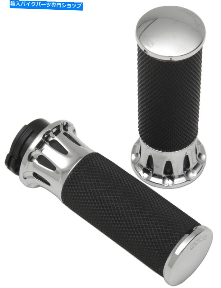 クロームパーツ 82-19ハーレーFXST FXSR FXSR FXSR FXSR FXSR FXSRのためのArlen Ness Chrome Fusionの深いカットの手のグリップ Arlen Ness Chrome Fusion Deep Cut Hand Grips for 82-19 harley FXST FXSR FLHX XL【並行輸入品】