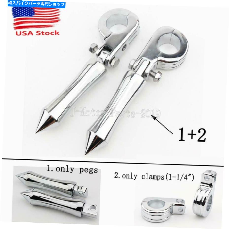 クロームパーツ Harley-Davidson Sportster XL883 XL1200用クロームオートバイフットペグマウントマウント Chrome Motorcycle Foot Pegs Mount for Harley-Davidson Sportster XL883 XL1200【並行輸入品】