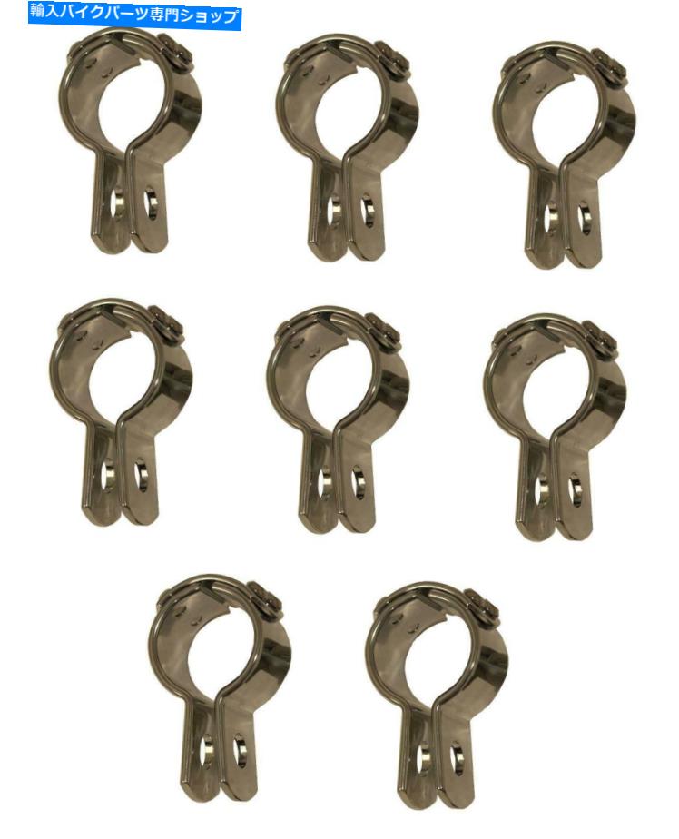 クロームパーツ EMGO 54-78014クランプクローム3 PC 1 1/2 8パック Emgo 54-78014 Clamp Chrome 3 Pc 1 1/2 8 Pack【並行輸入品】