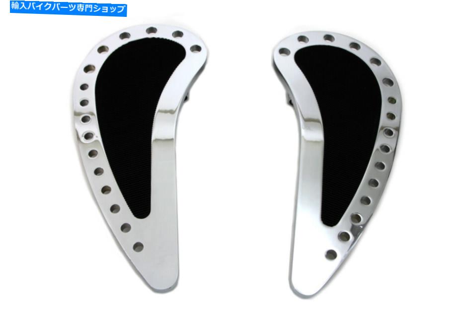 クロームパーツ ゴム製フットボードセット付クロームドライバー半月ハーレー - ダビッドソンフィット Chrome Driver Half Moon with Rubber Footboard Set fits Harley-Davidson【並行輸入品】