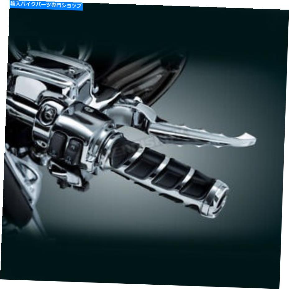 クロームパーツ モデルW /電子スロットル制御のためのクライャキンクローム速度論グリップ - 6352 Kuryakyn Chrome Kinetic Grips for Models w/Electronic Throttle Control - 6352【並行輸入品】