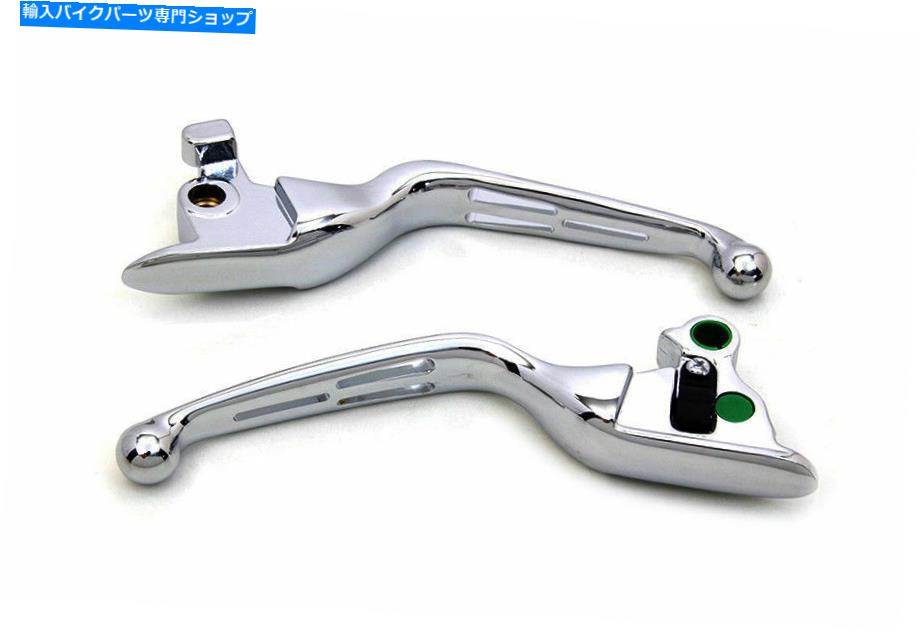 クロームパーツ V-Twinによるハーレーダビッドソンのためのクロム3スロットワイドハンドレバーセット Chrome 3-Slot Wide Hand Lever Set for Harley Davidson by V-Twin【並行輸入品】