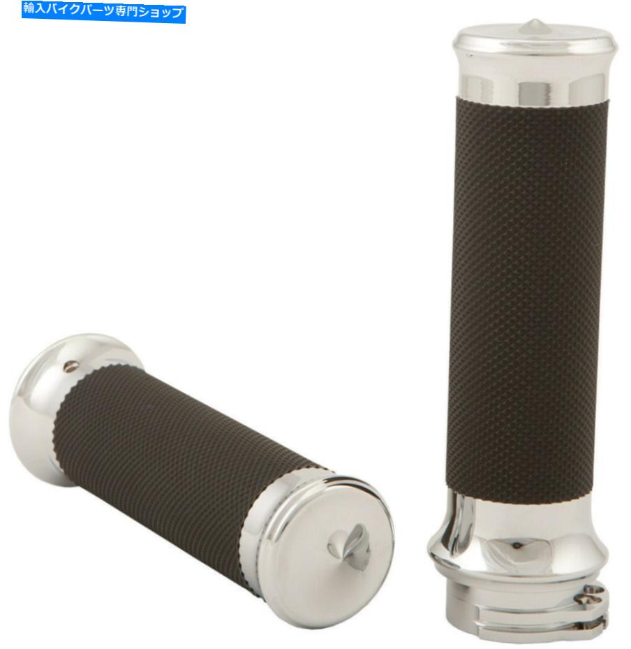 クロームパーツ ハードドライブクロームショックグリップペアスロットルケーブルグリップハーレーナイトトレイン1999-09 Harddrive Chrome Shock Grip Pair Throttle Cable Grips Harley Night Train 1999-09【並行輸入品】