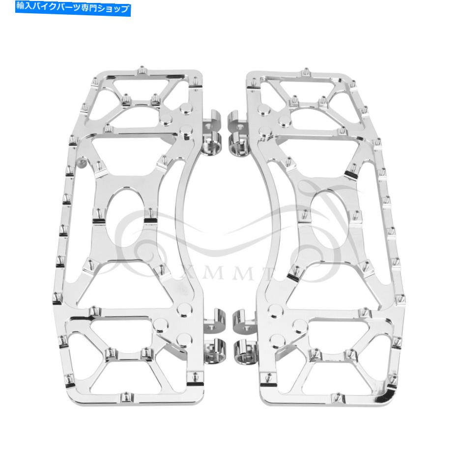 クロームパーツ Harley Touring flt fatboy fldのためのクロムワイドフットペグの床板MXスタイル Chrome Wide Foot Pegs Floorboard MX Style For Harley Touring FLHT FLT Fatboy FLD【並行輸入品】