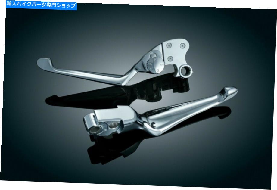 クロームパーツ クライャキン1080クロム調節可能なボスブレードブレイククラッチハンドレバーケーブル Kuryakyn 1080 Chrome Adjustable Boss Blade Brake Clutch Hand Levers Cable【並行輸入品】