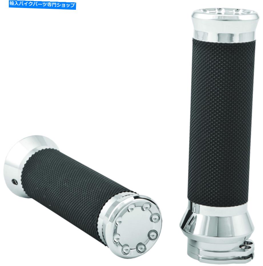 クロームパーツ ChromeスロットルグリップペアTBW FYLY BYワイヤーグリップハーリースーパーグライド1982-2000 Chrome Throttle Grip Pair TBW Fly By Wire Grips Harley Super Glide 1982-2000【並行輸入品】