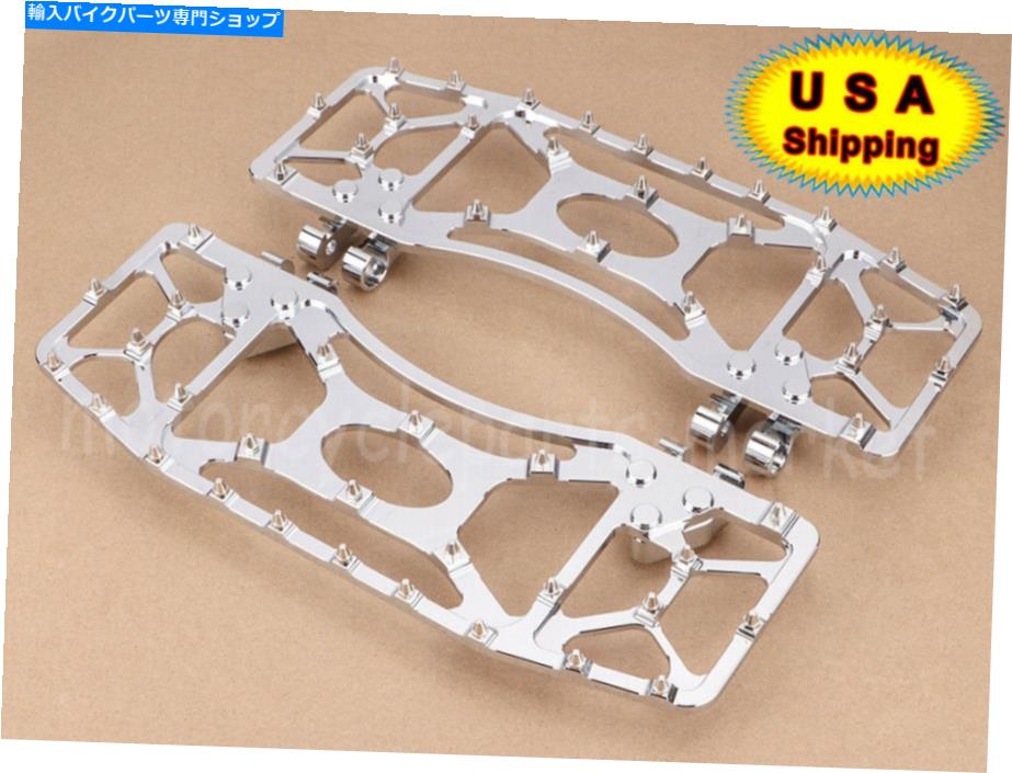 クロームパーツ Harley Dyna Road King FlhrcのためのペアクロームCNCドライバーのフロアボードのフットペグMX Pair Chrome CNC Driver Floorboards Foot Pegs MX For Harley Dyna Road King FLHRC【並行輸入品】