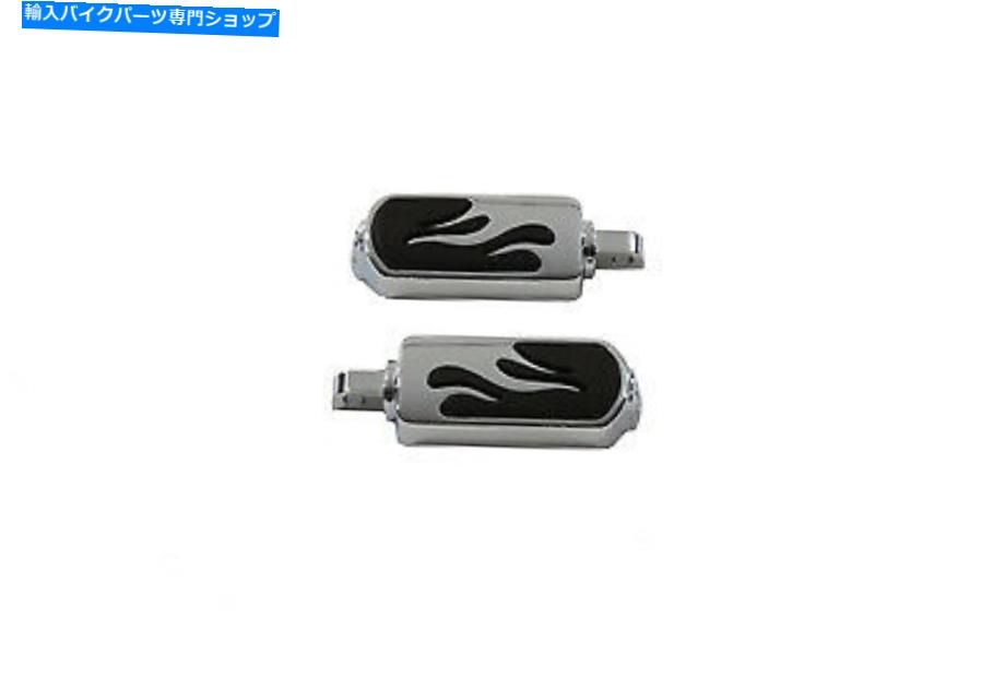 クロームパーツ Chrome Flame Style Footpeg Setはハーレー - ダビッドソンにフィットします Chrome Flame Style Footpeg Set fits Harley-Davidson【並行輸入品】