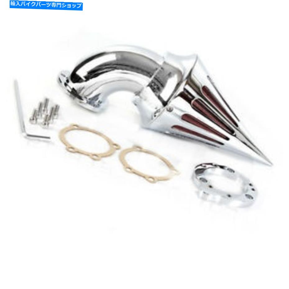 クロームパーツ ハーレーツーリングカスタムのためのオートバイクロームスパイクエアフィルター摂取クリーナーキット Motorcycle Chrome Spike Air Filter Intake Cleaner Kit For Harley Touring Custom【並行輸入品】
