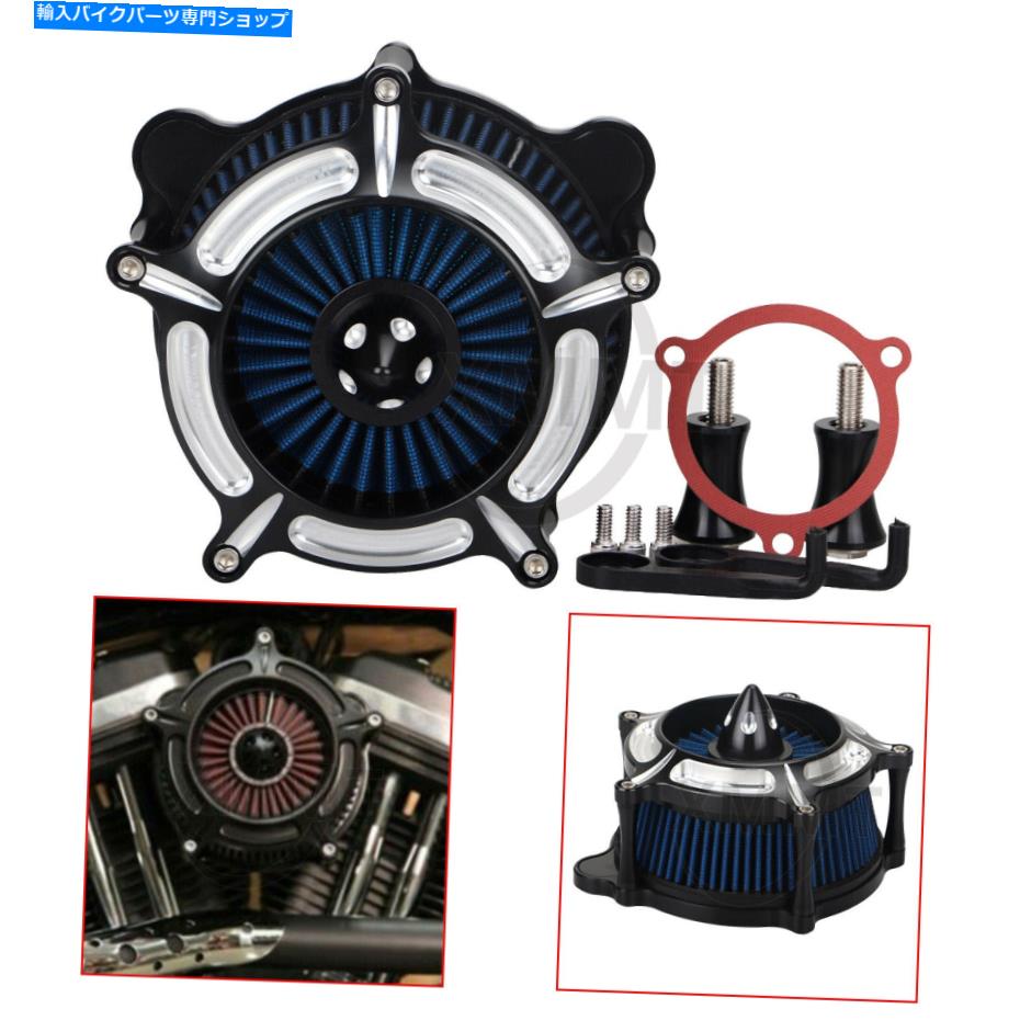 クロームパーツ ハーリートリケソフトデラックスのためのクロムブルータービン吸気フィルターエアクリーナー Chrome Blue Turbine Intake Filter Air Cleaner For Harley Trike Softail Deluxe【並行輸入品】|Us Custom Parts Shop USDM