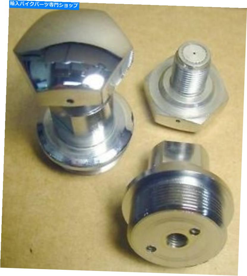 クロームパーツ クロムフォークチューブキャッププラグセットアーリーハーレーワイドグライドセット Chrome Fork Tube Caps Plug Set Early Harley Wide Glide【並行輸入品】