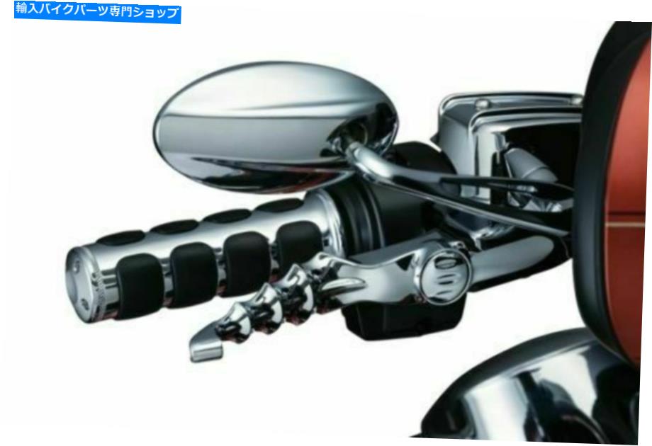 クロームパーツ Kuryakyn Iso Grips w / ChromeアクセントリングW / OスロットルボスH / D ELECT.Thrott Kuryakyn ISO Grips w/Chrome Accent Rings w/o Throttle Boss H/D WITH ELECT.THROTT【並行輸入品】