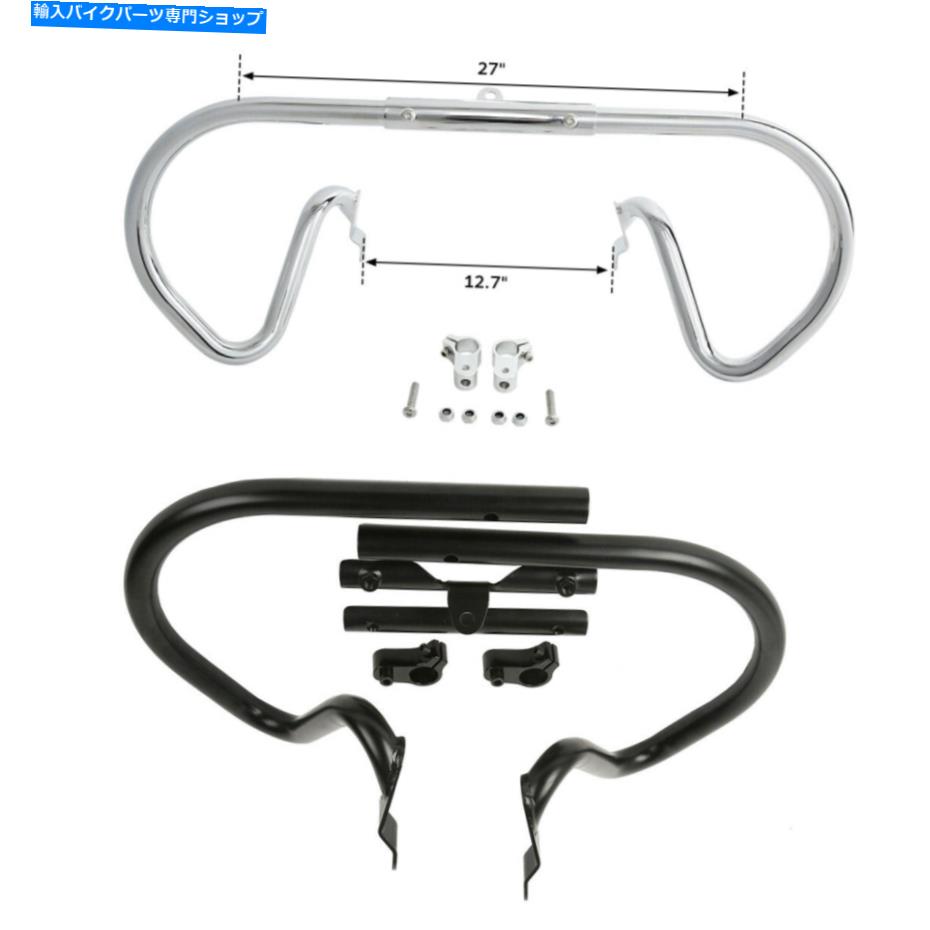クロームパーツ エンジンガードクラッシュバーフィットハーレーVロッドマッスルVRSCA 2002-2017クローム/ブラック Engine Guards Crash Bar Fit For Harley V-Rod Muscle VRSCA 2002-2017 Chrome/Black【並行輸入品】